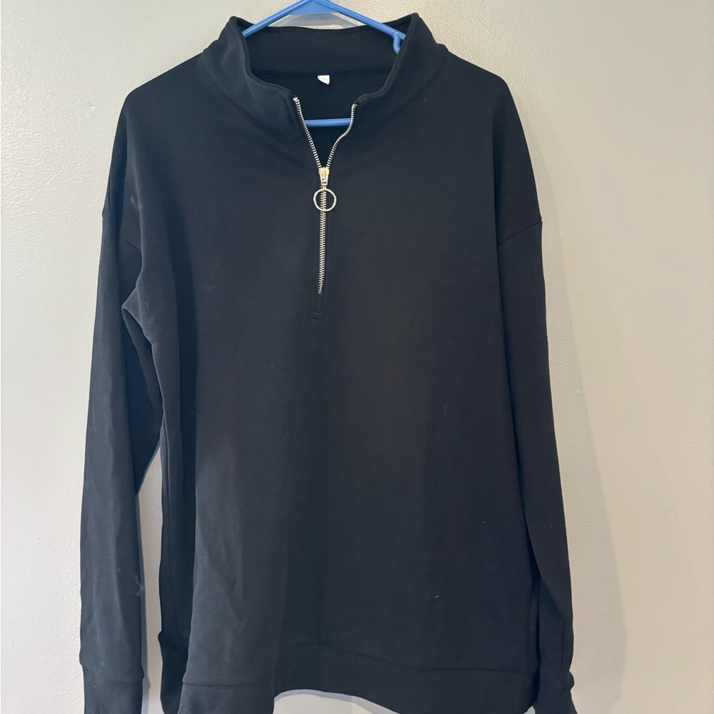 Black Zip Up Sweater with Classic Design